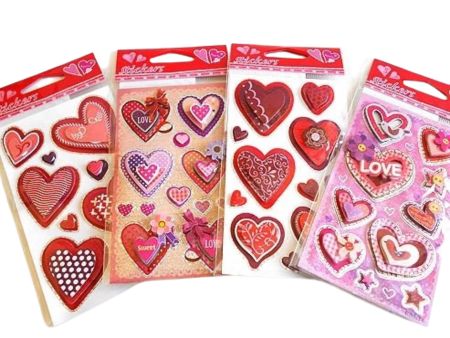 3D Layered Heart Sticker Sheet