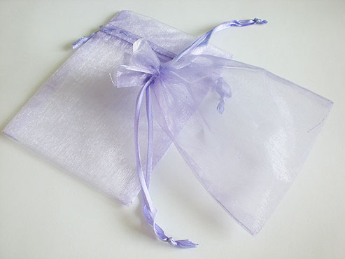 Medium Lilac Organza Drawstring Bag