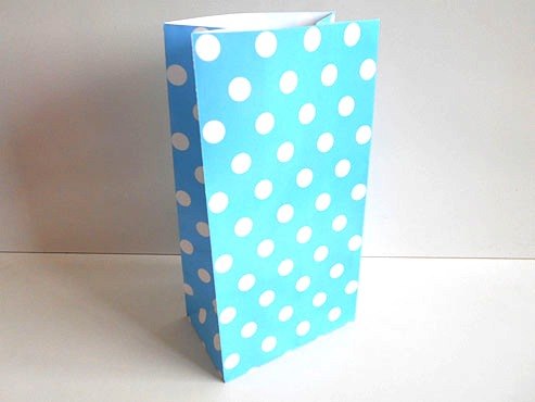 Blue Polka Dot Paper Bag (25x13x8)