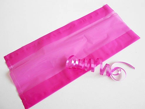 Clear Pink Cellophane Bag