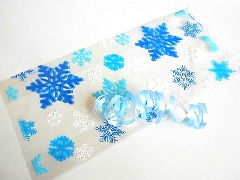 Blue Snowflakes Cellophane Bag