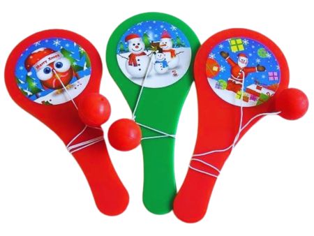 Christmas Paddle Bat & Ball