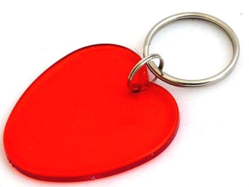Acrylic Love Heart Key Ring