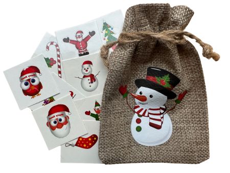 Christmas Tattoo Filled Jute Bag