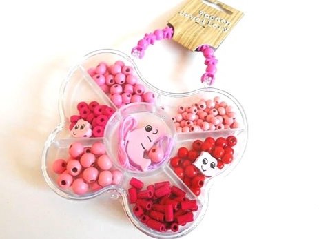Pink Wooden Bead Jewellery Kit